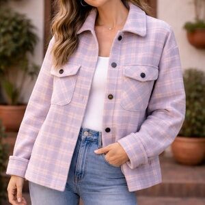 Pastel Plaid Utility Jacket